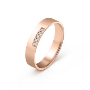 Ženska burma od roze zlata sa dijamantima širine 4 mm ŽBD51-03