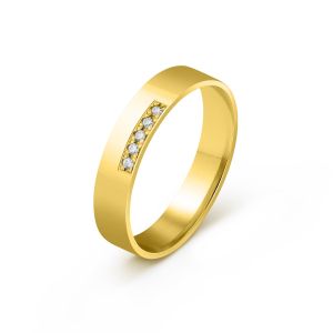 Ženska burma od žutog zlata sa dijamantima širine 4 mm ŽBD51-02