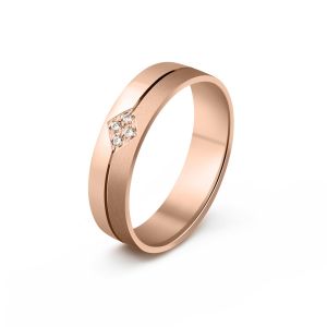 Ženska burma od roze zlata sa dijamantima širine 5 mm ŽBD52-03