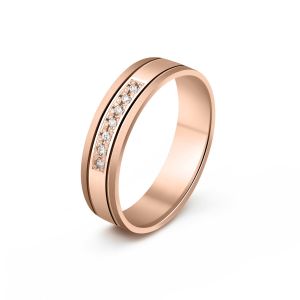 Ženska burma od roze zlata sa dijamantima širine 5 mm ŽBD53-03
