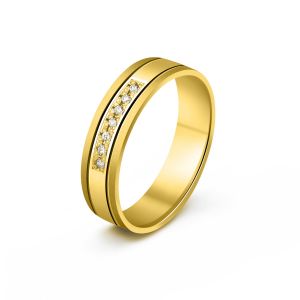 Ženska burma od žutog zlata sa cirkonima širine 5 mm ŽBC53-02