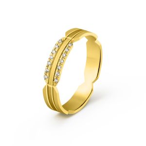 Ženska burma od žutog zlata sa cirkonima širine 4 mm ŽBC61-02