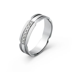 Ženska burma od belog zlata sa cirkonima širine 5 mm ŽBC62-01