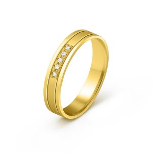 Ženska burma od žutog zlata sa dijamantima širine 4 mm ŽBD72-02
