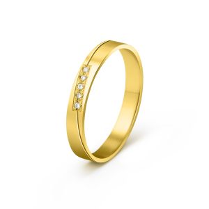 Ženska burma od žutog zlata sa cirkonima širine 3 mm ŽBC73-02