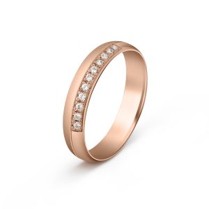 Ženska burma od roze zlata sa dijamantom širine 4 mm ŽBD76-03