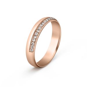 Ženska burma od roze zlata sa dijamantima širine 4 mm ŽBD80-03