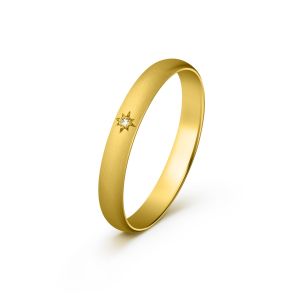 Ženska burma od žutog zlata sa dijamantom širine 3 mm ŽBD81-02