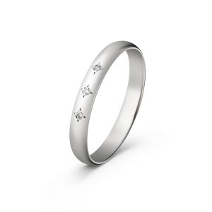 Ženska burma od belog zlata sa dijamantima širine 3 mm ŽBD82-01
