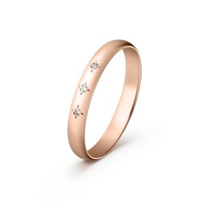 Ženska burma od roze zlata sa cirkonima širine 3 mm ŽBC82-03