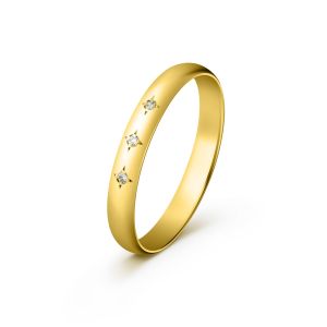 Ženska burma od žutog zlata sa dijamantima širine 3 mm ŽBD82-02