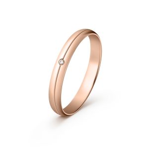 Ženska burma od roze zlata sa dijamantom širine 3 mm ŽBD83-03