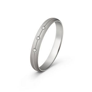 Ženska burma od belog zlata sa dijamantima širine 3 mm ŽBD84-01