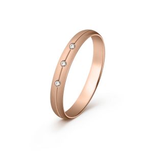 Ženska burma od roze zlata sa cirkonima širine 3 mm ŽBC84-03